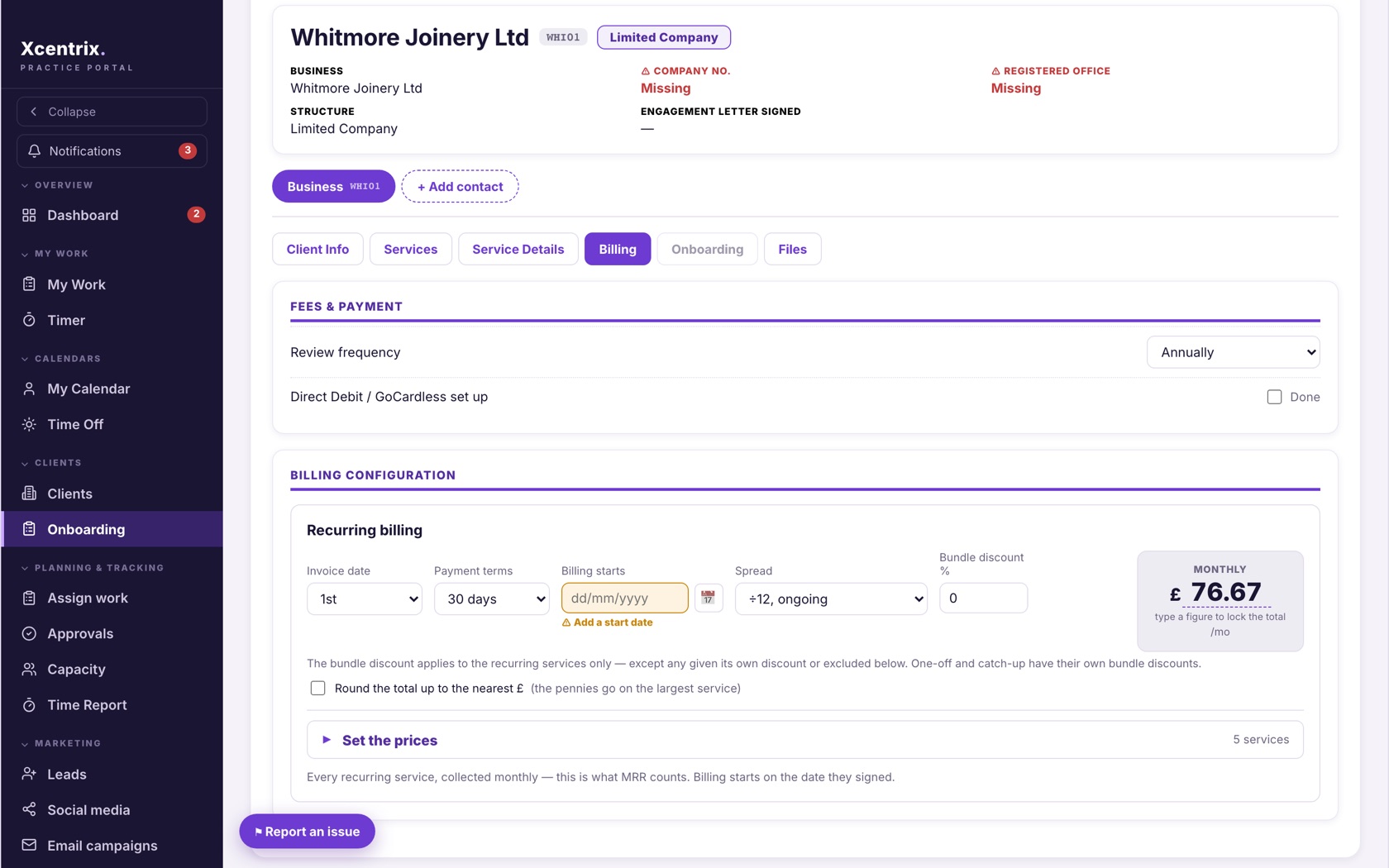 Xcentrix — billing